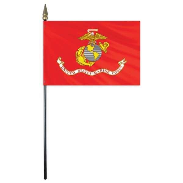 Marine Corps Stick Flag 4"x6" E Gloss